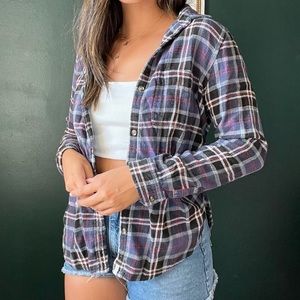 Plaid Boyfriend Fit Top